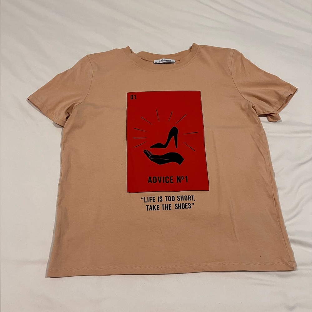 Zara t shirt tan size small